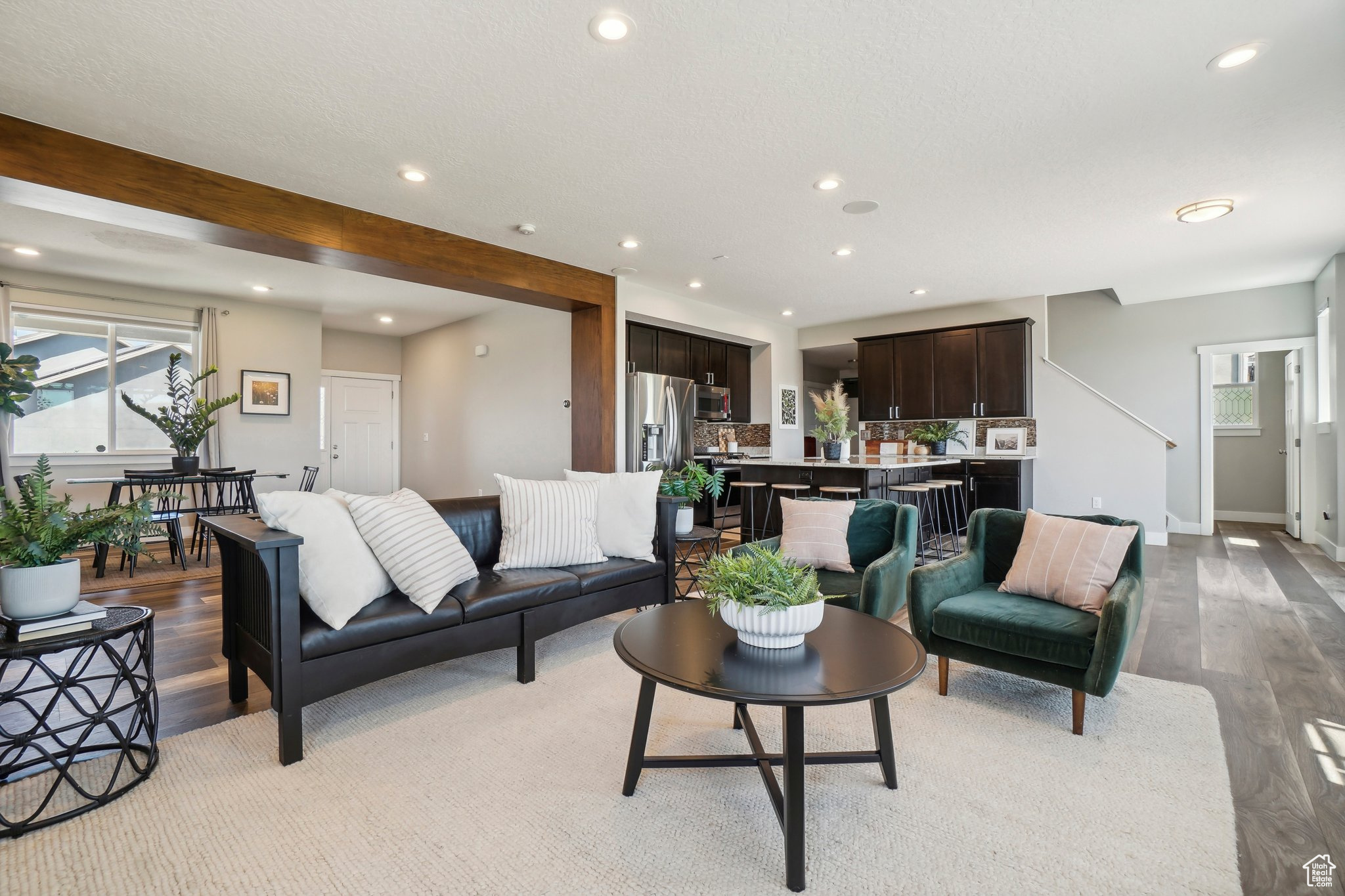 Living room featuring light hardwood / wood-style floors