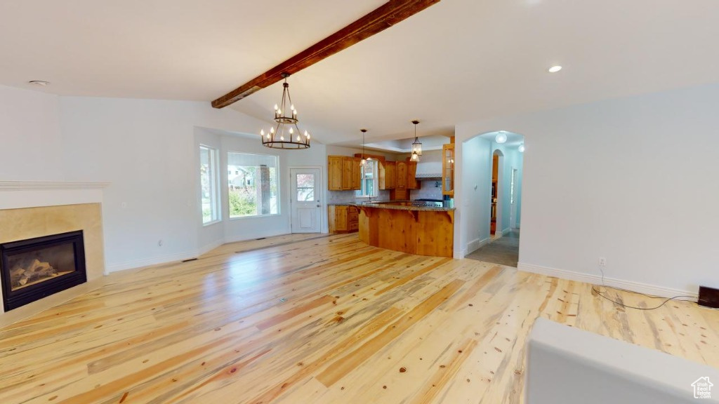 Main floor family room and kitchen area