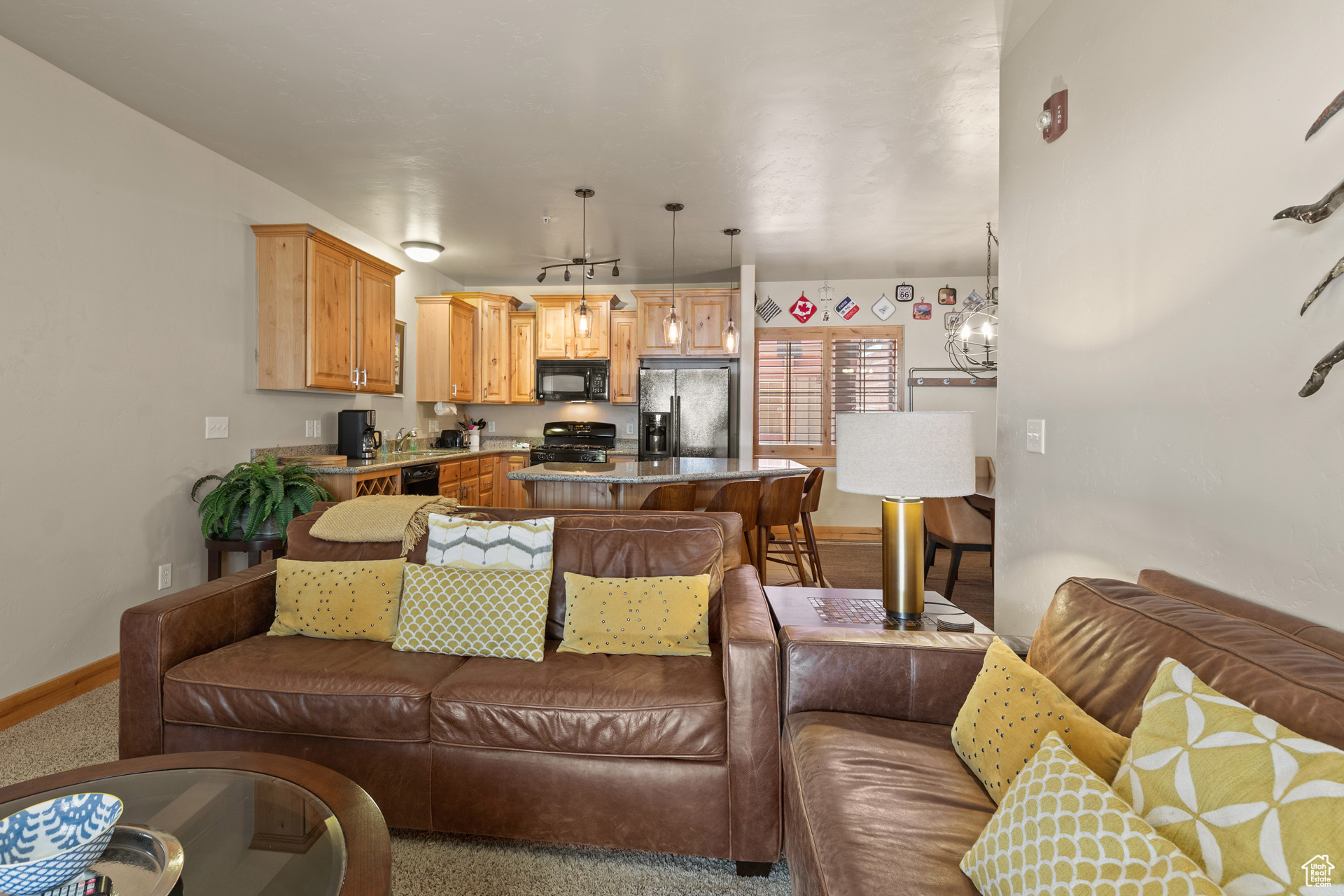 View of carpeted living room