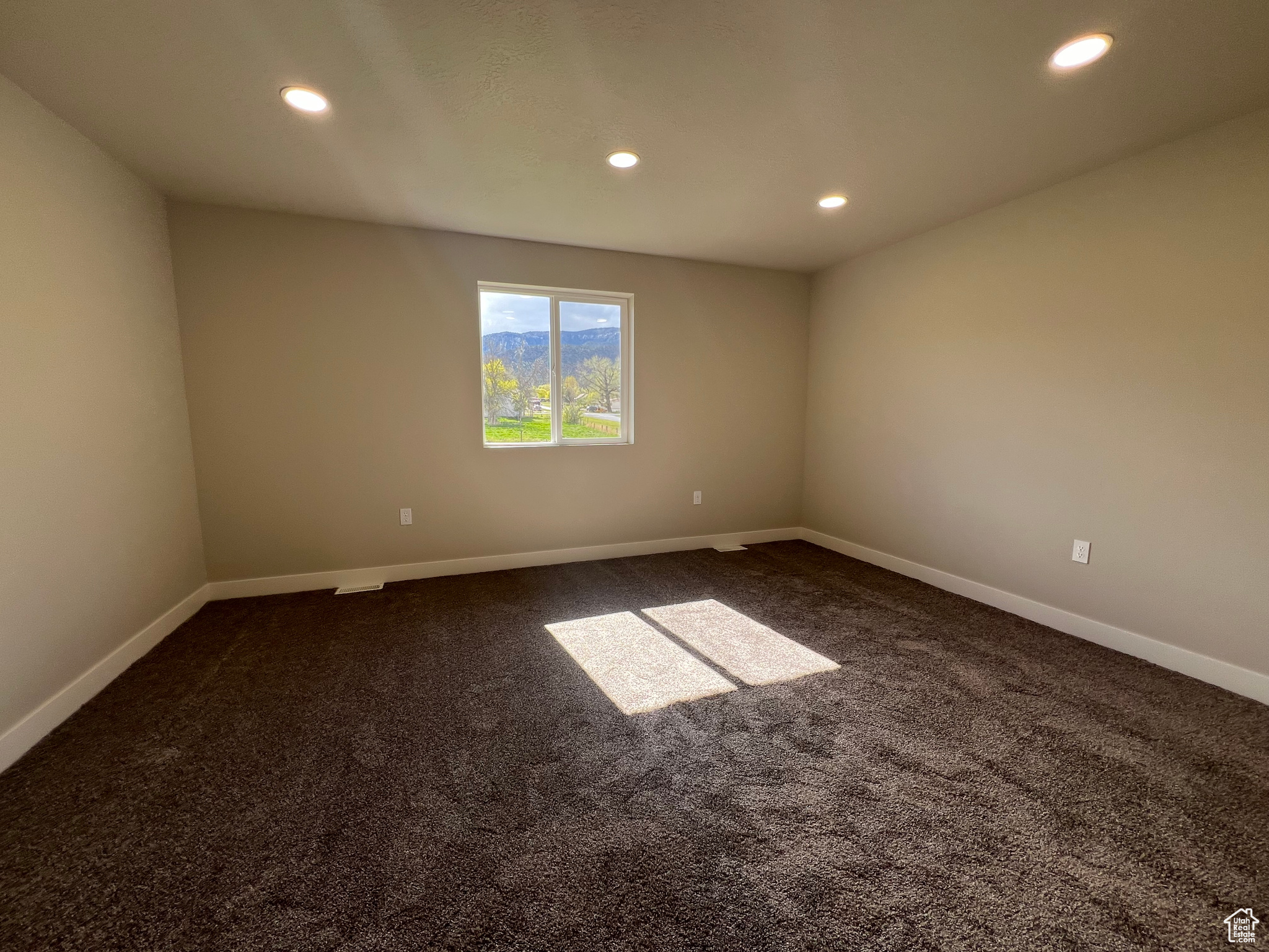 View of carpeted spare room