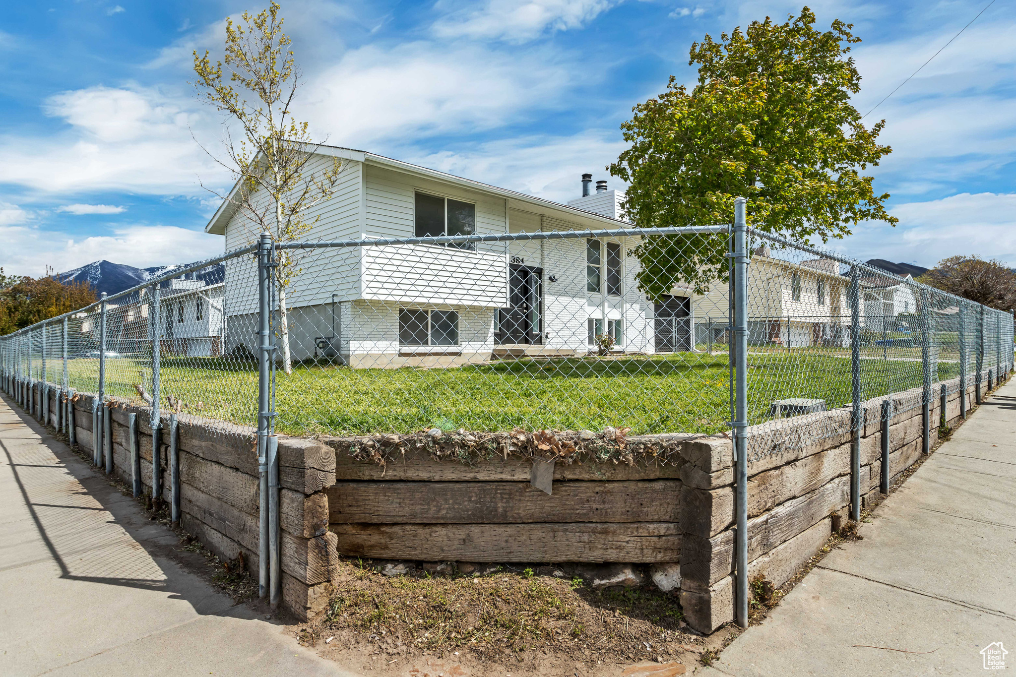 View of front of home with a front lawn