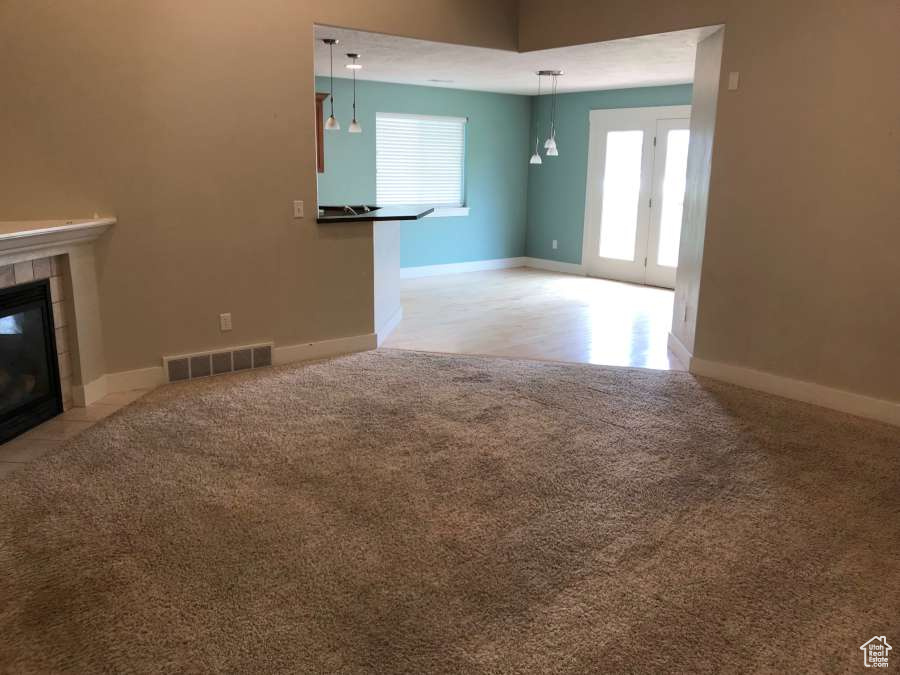 Entry into family room from front door