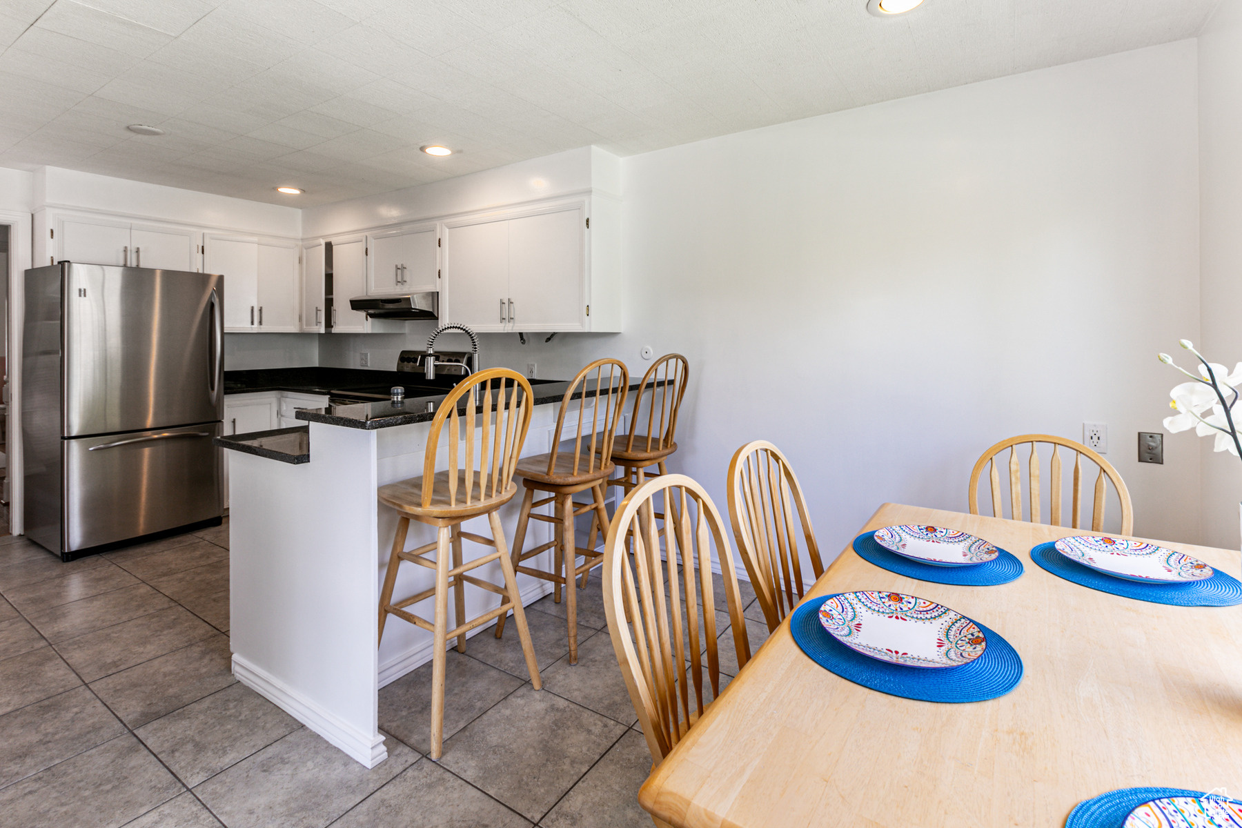 Kitchen with granite countertops