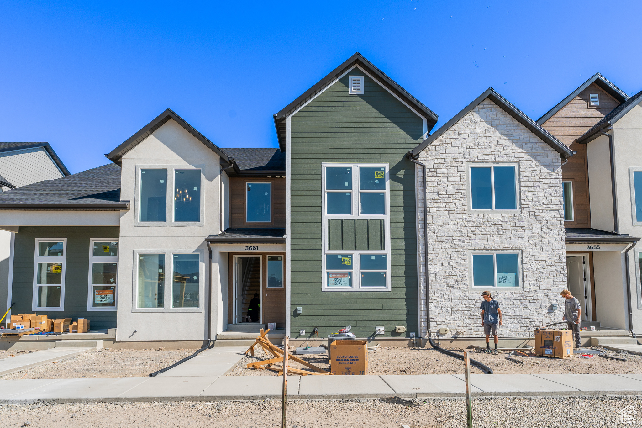 View of front of property with a patio