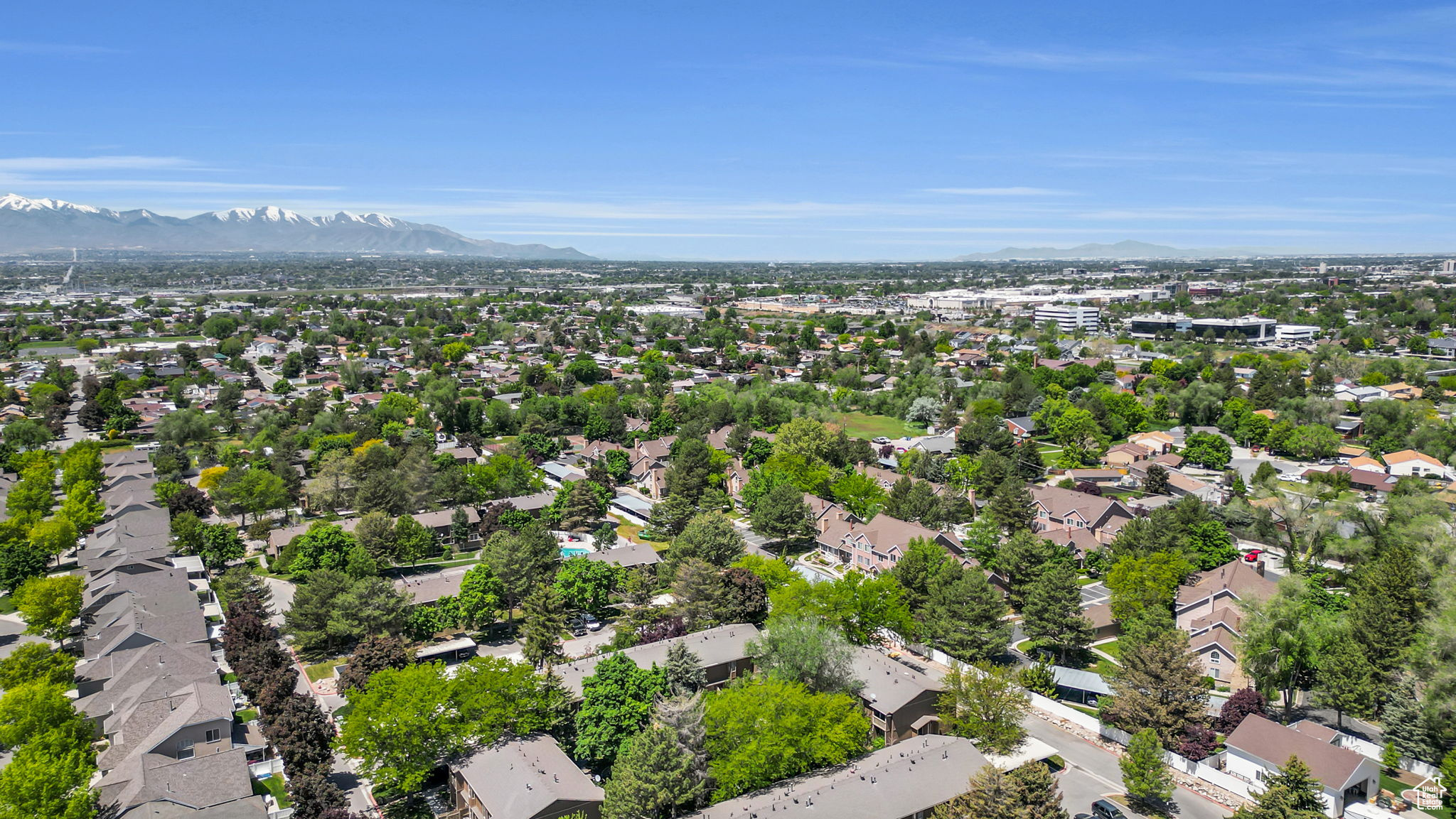 Aerial view featuring a mountain view