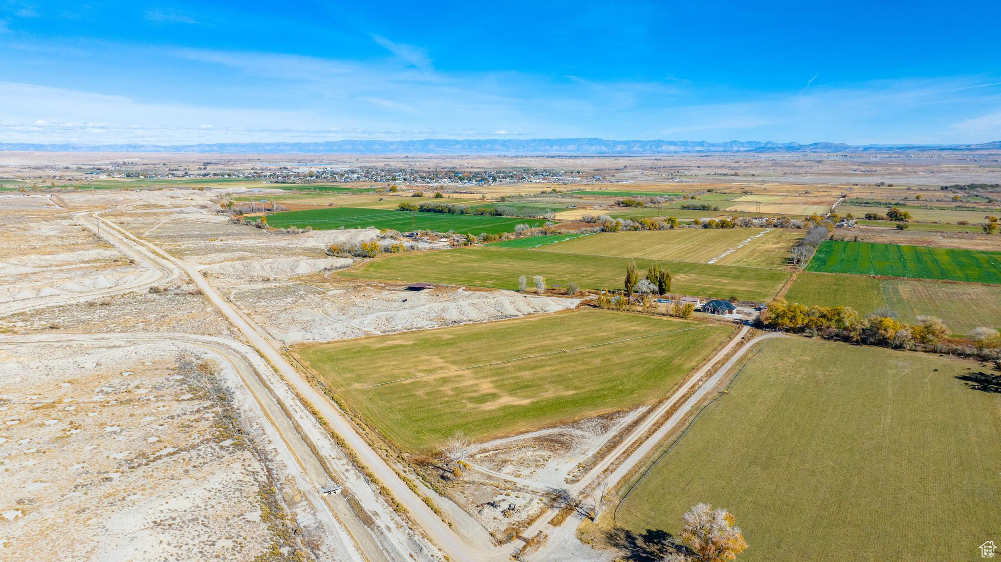 Aerial view with a rural view