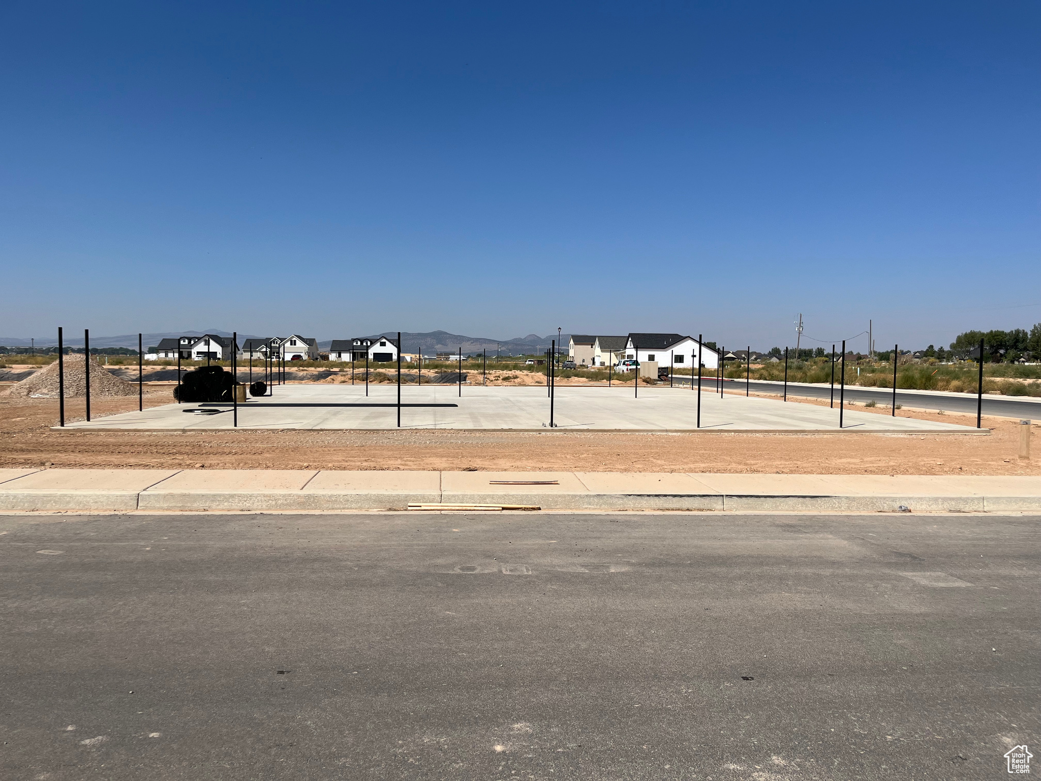 Exterior space featuring a mountain view