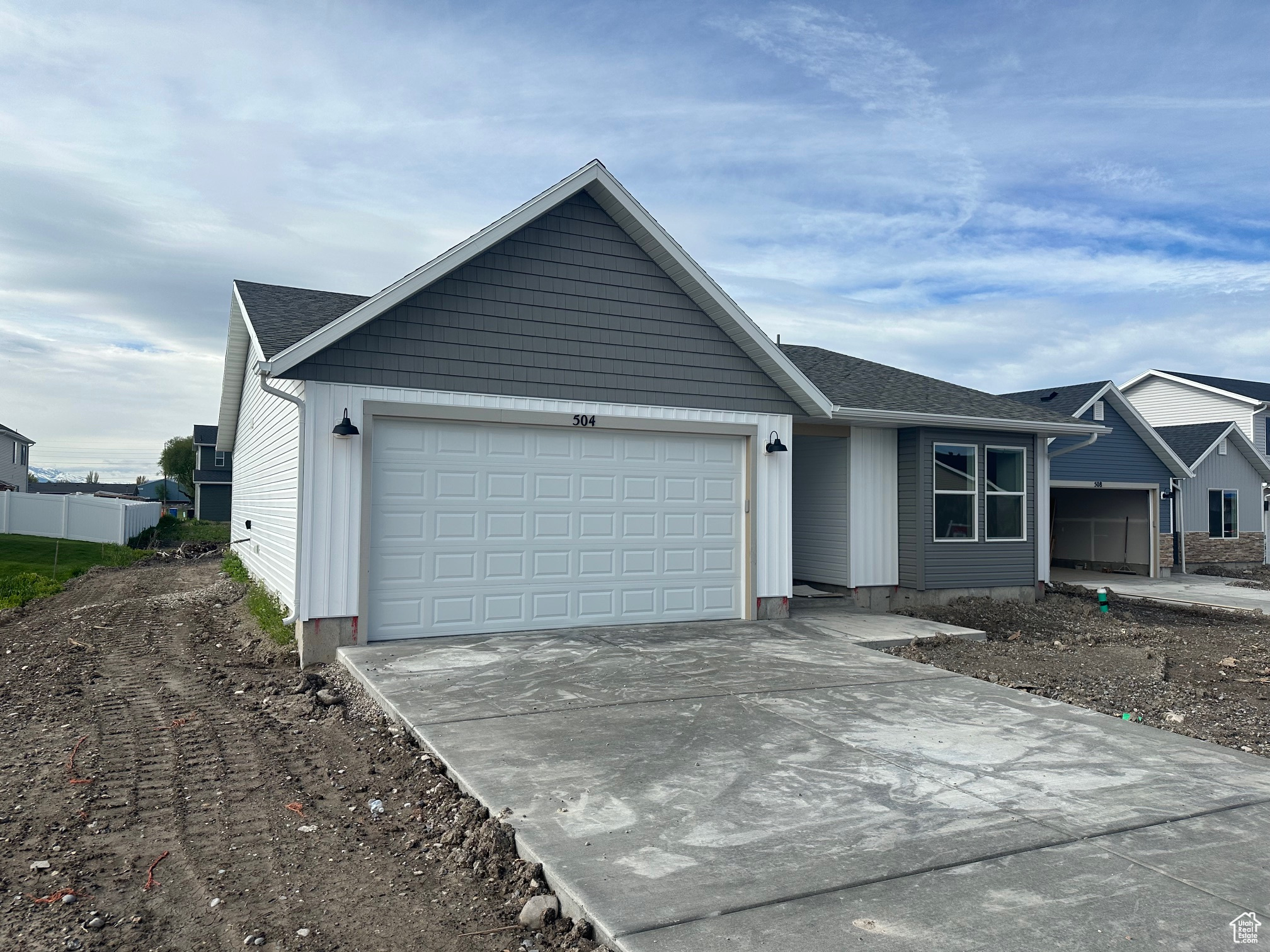 View of front of house with a garage