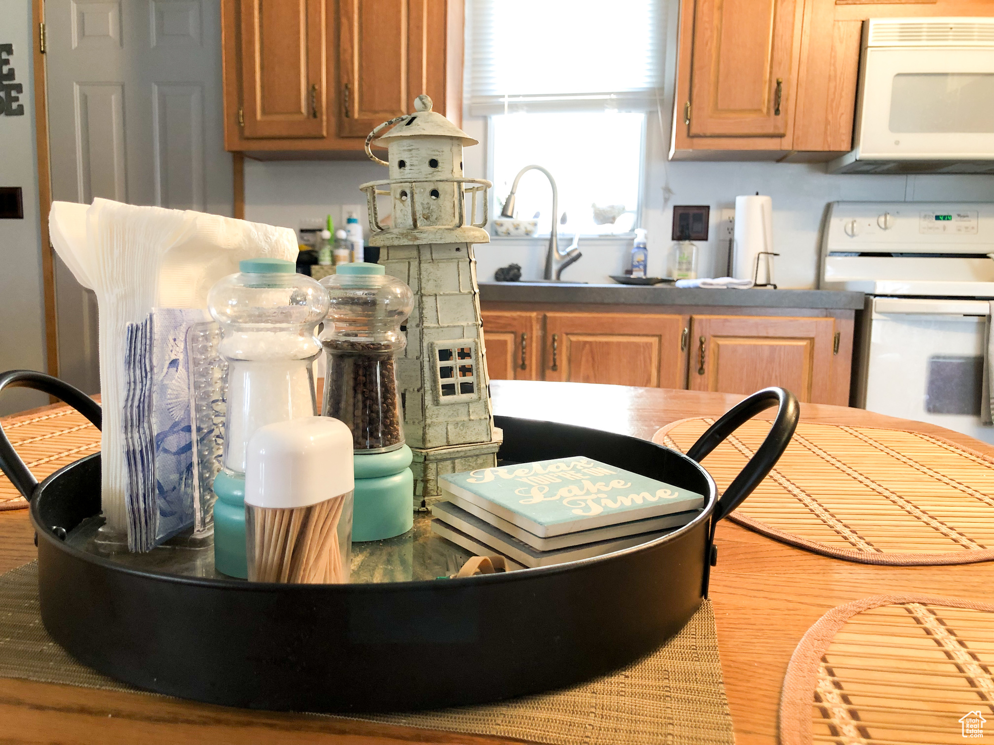 Kitchen with sink and range