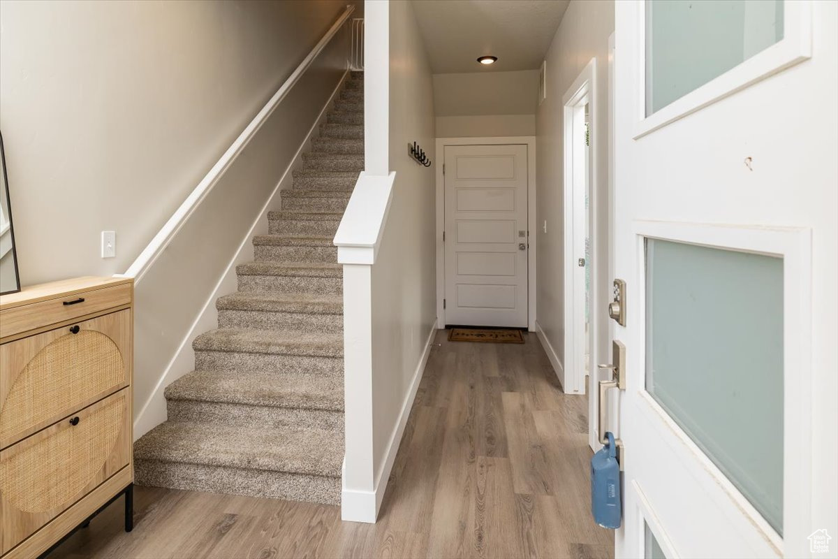 Interior space featuring hardwood / wood-style flooring