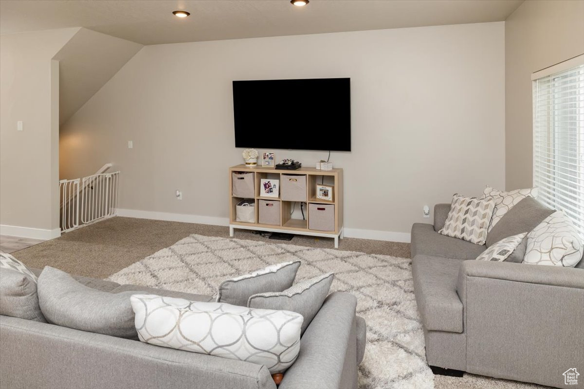 View of carpeted living room