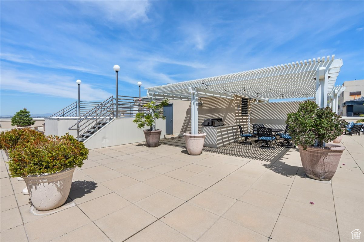 View of patio / terrace with a pergola