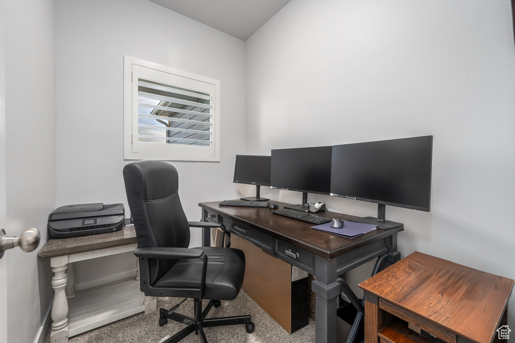 View of carpeted office space