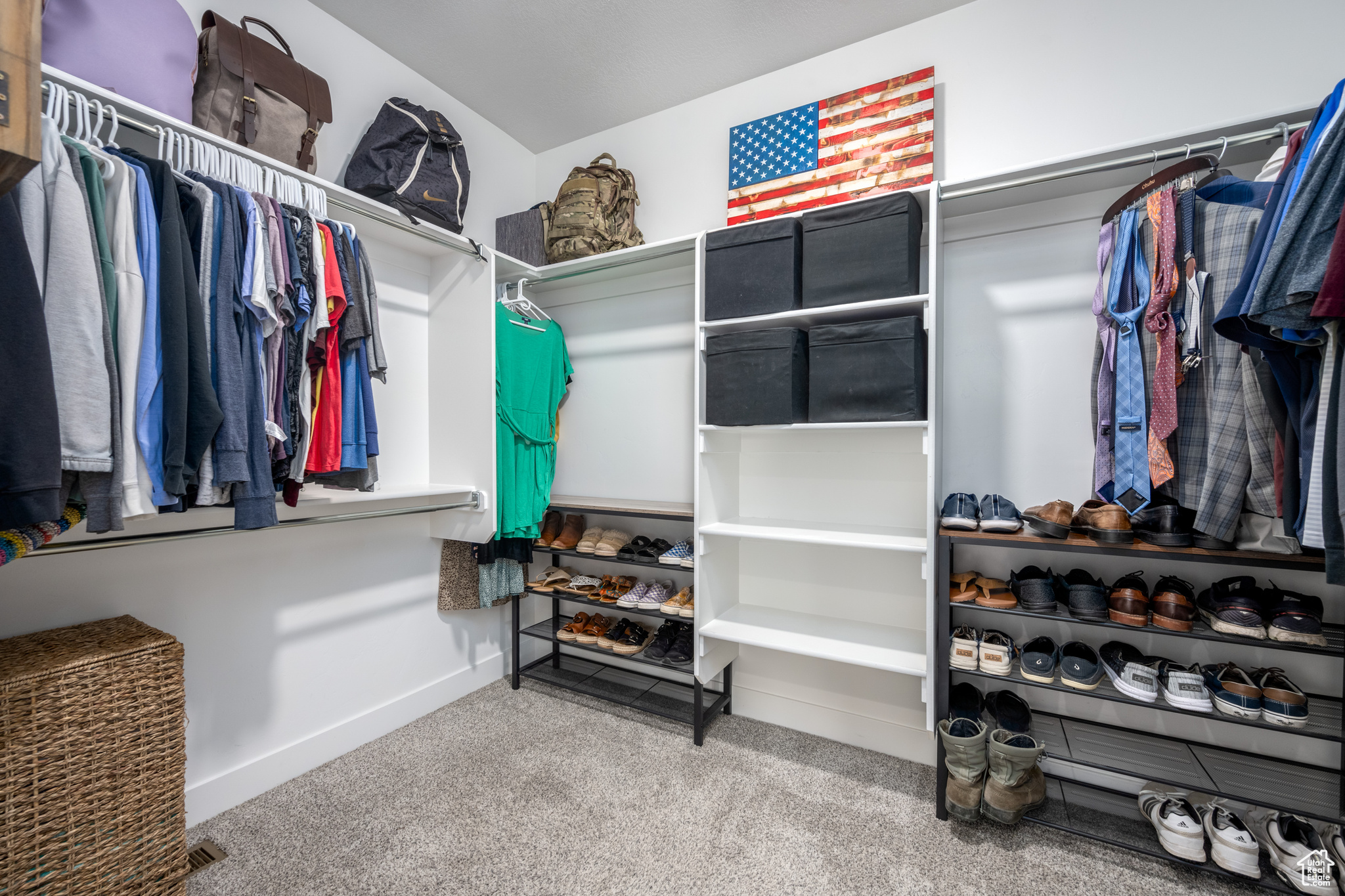 Walk in closet featuring carpet