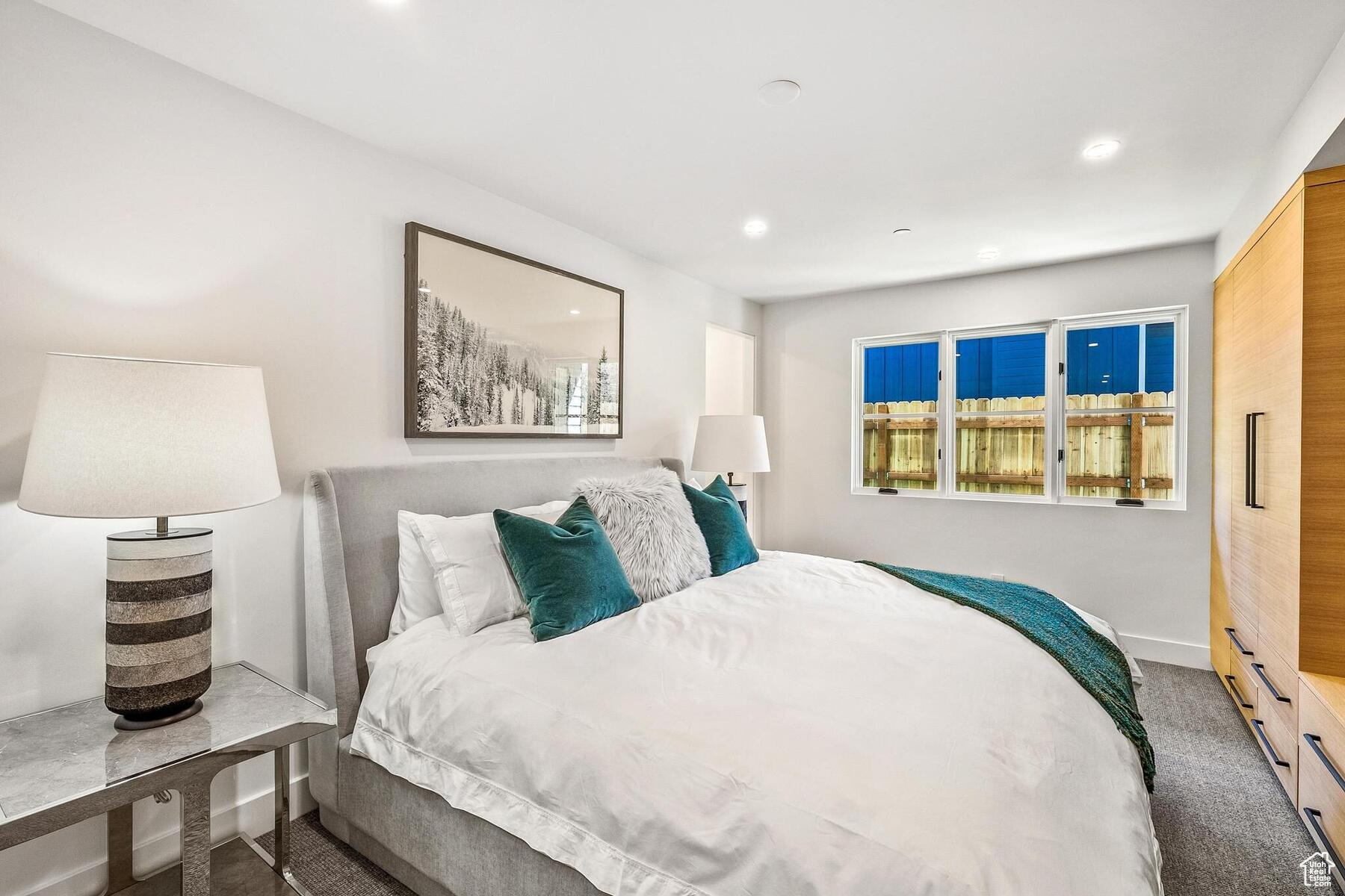 View of carpeted bedroom