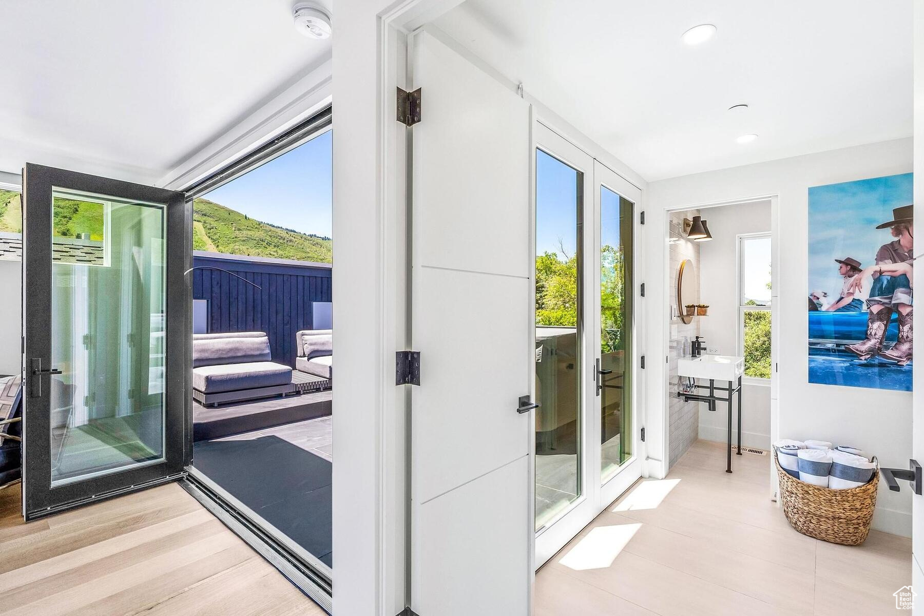 Interior space with plenty of natural light and french doors