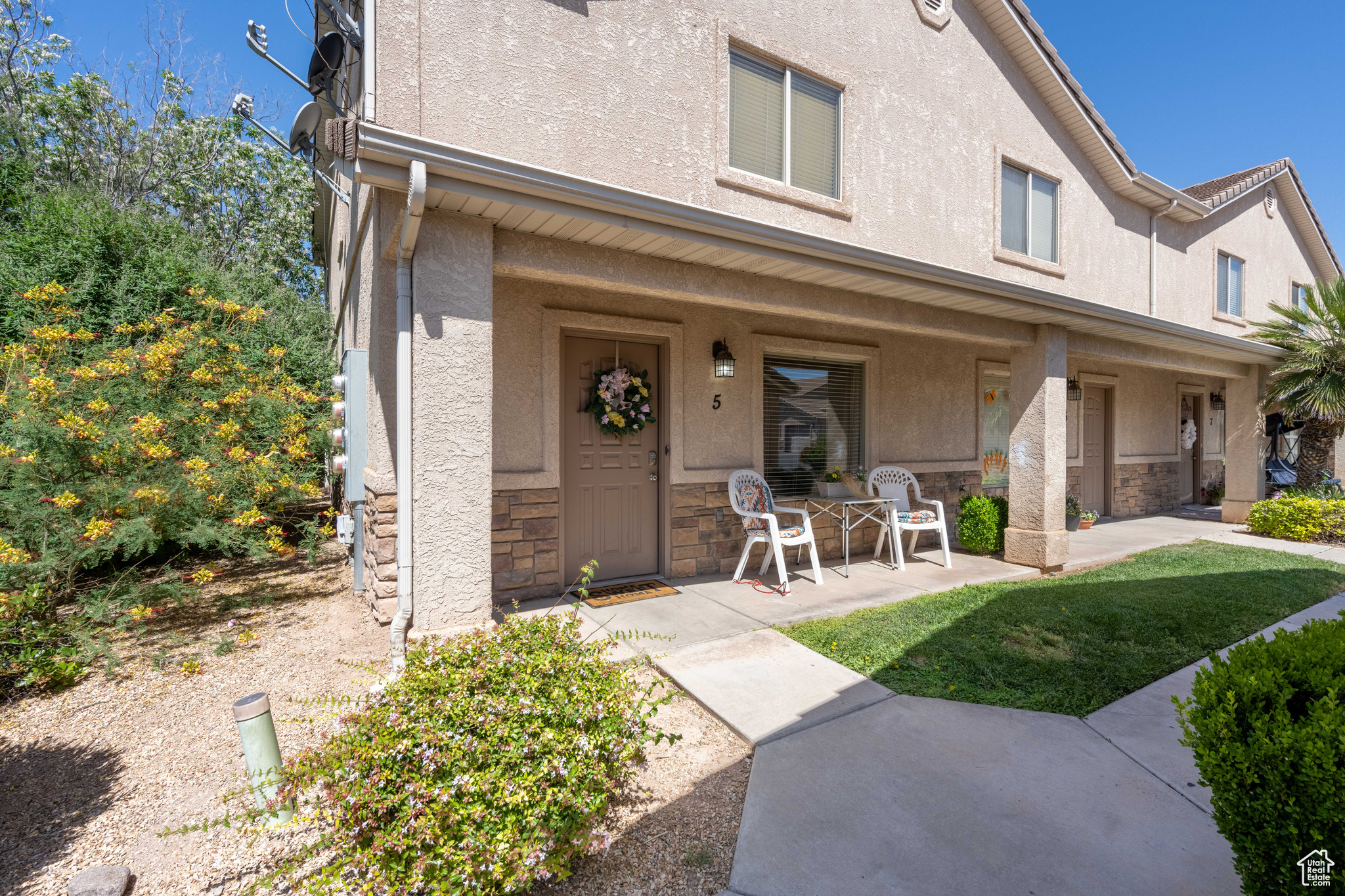 Exterior space featuring covered porch