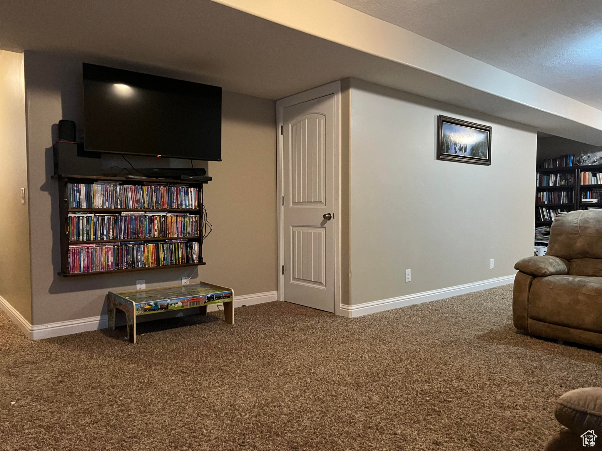 Interior space with carpet floors