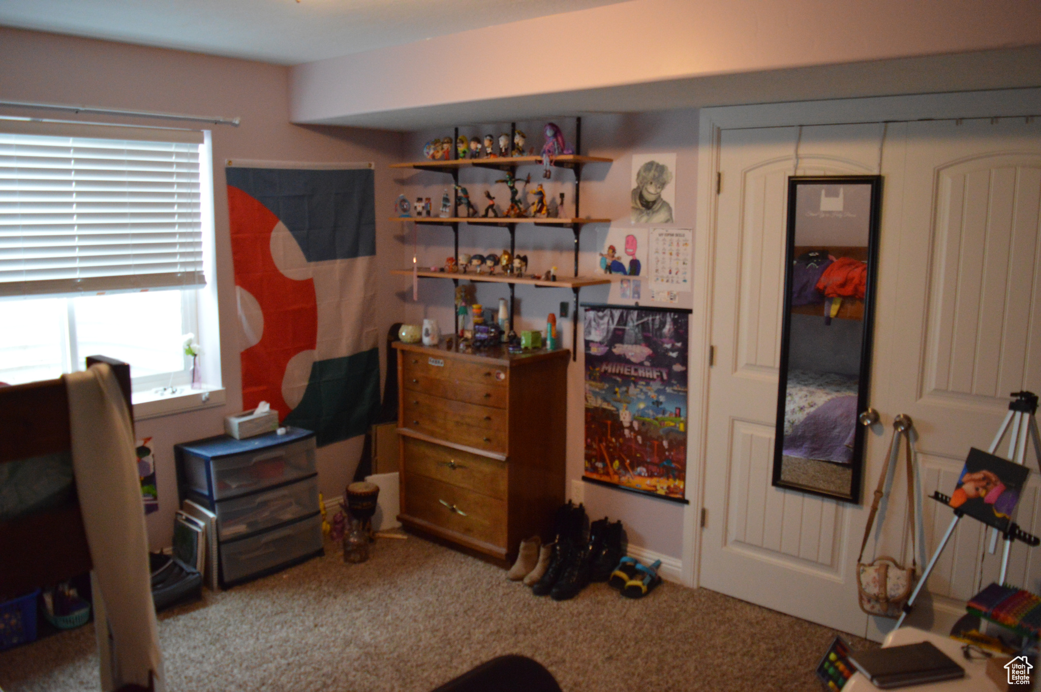 Bedroom featuring carpet floors