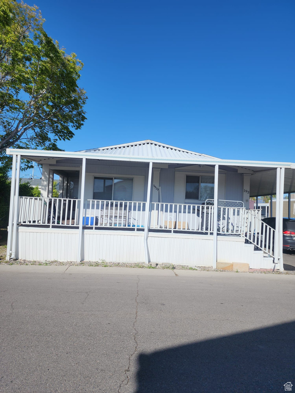 View of front of property featuring covered porch