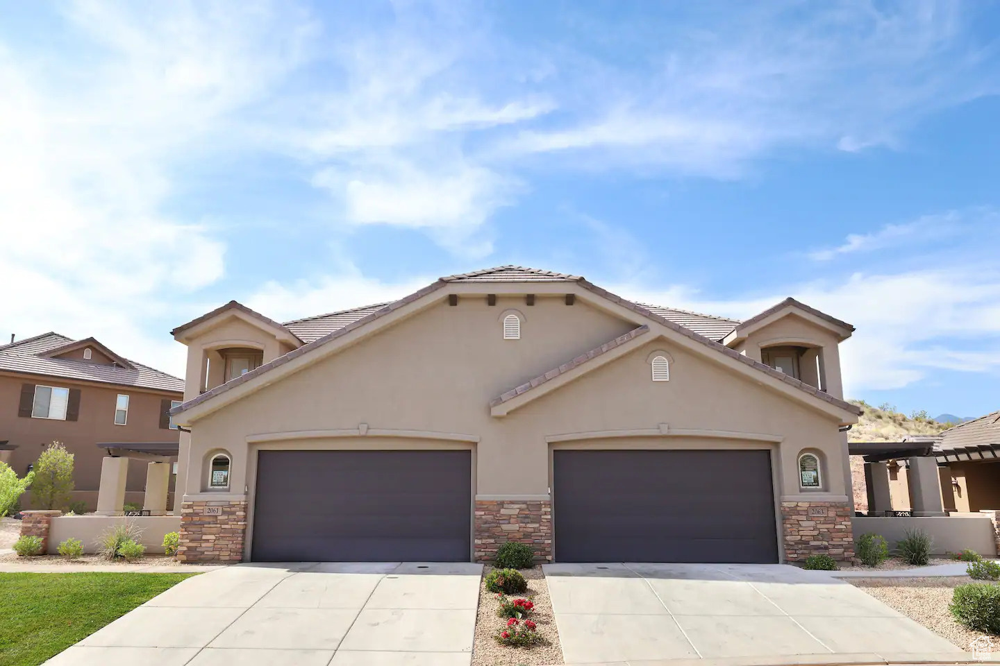 View of front of house with a garage