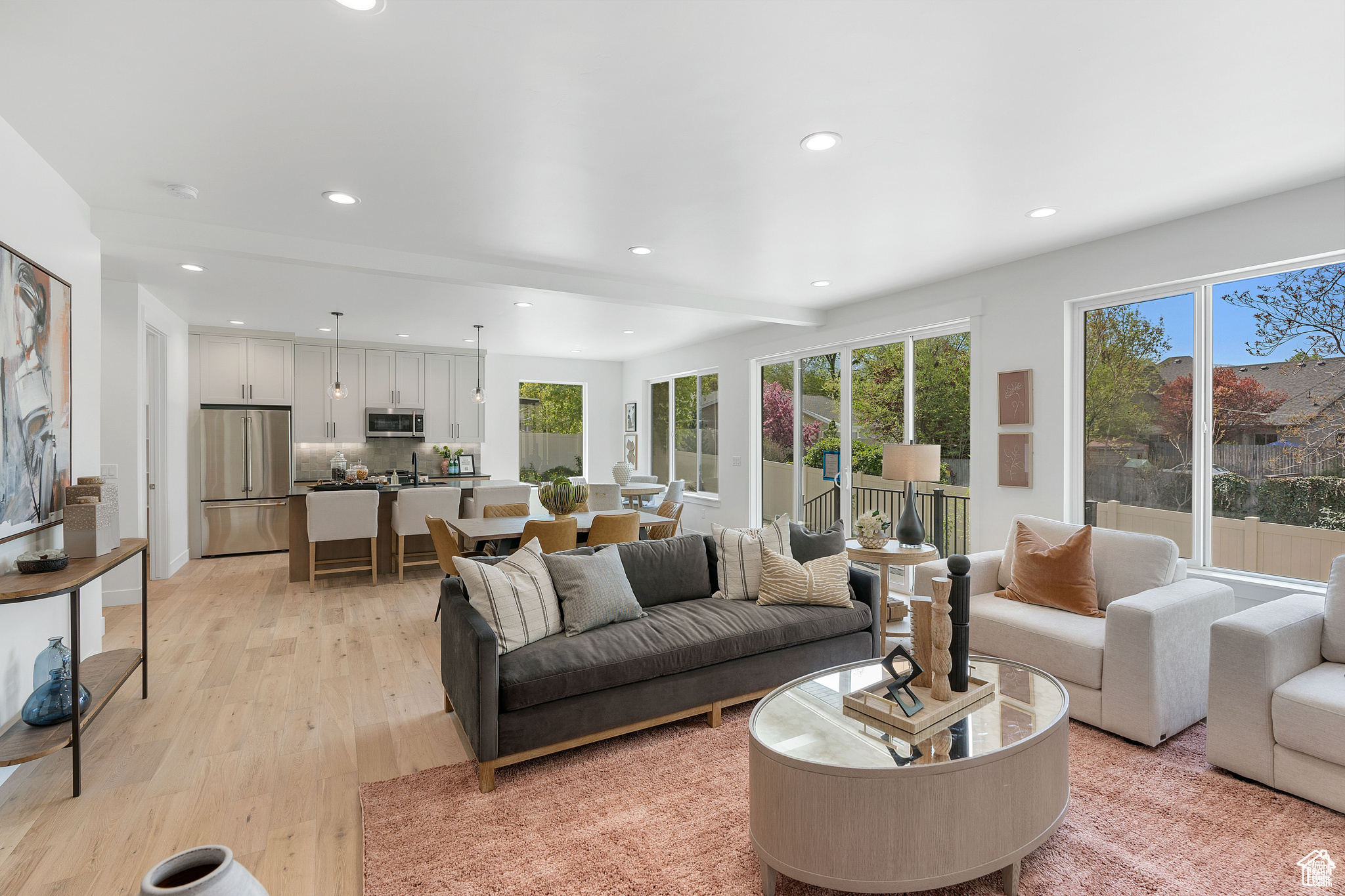 Family room through kitchen view