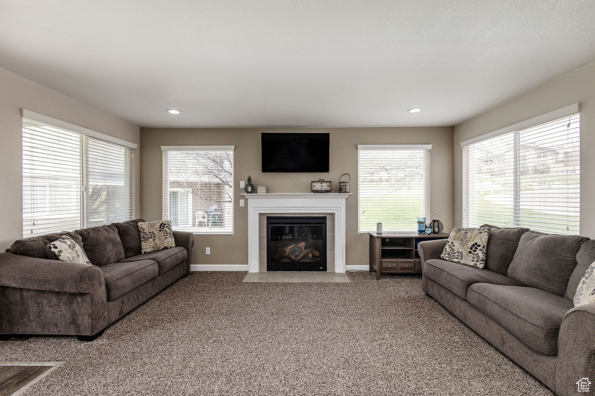 View of carpeted living room