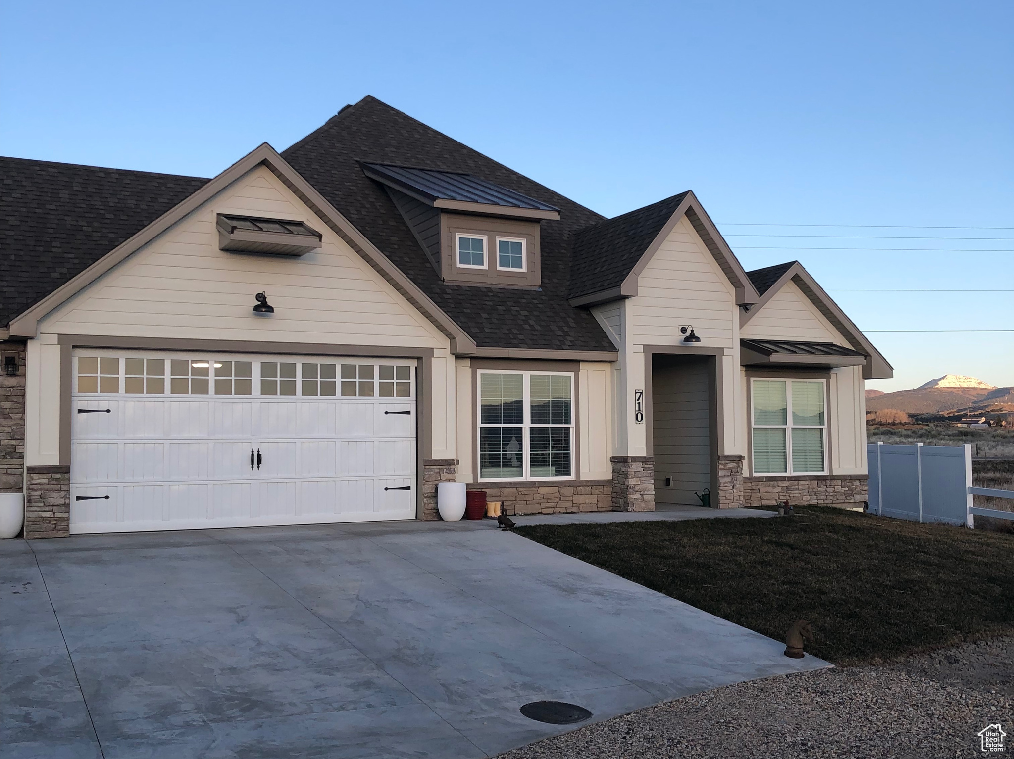 View of front of home with a garage