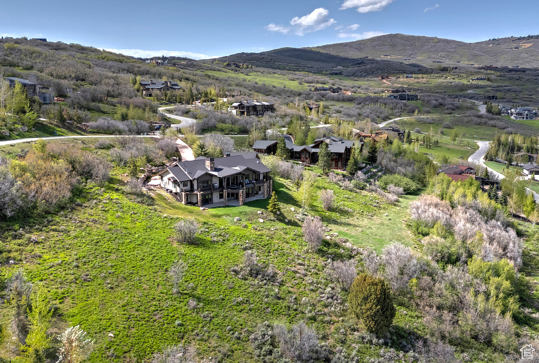 Bird's Eye View Featuring the Mountains Behind