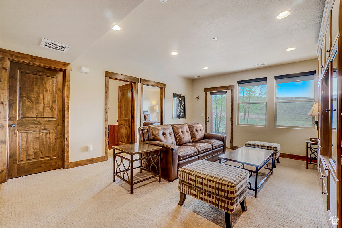 View of carpeted living room