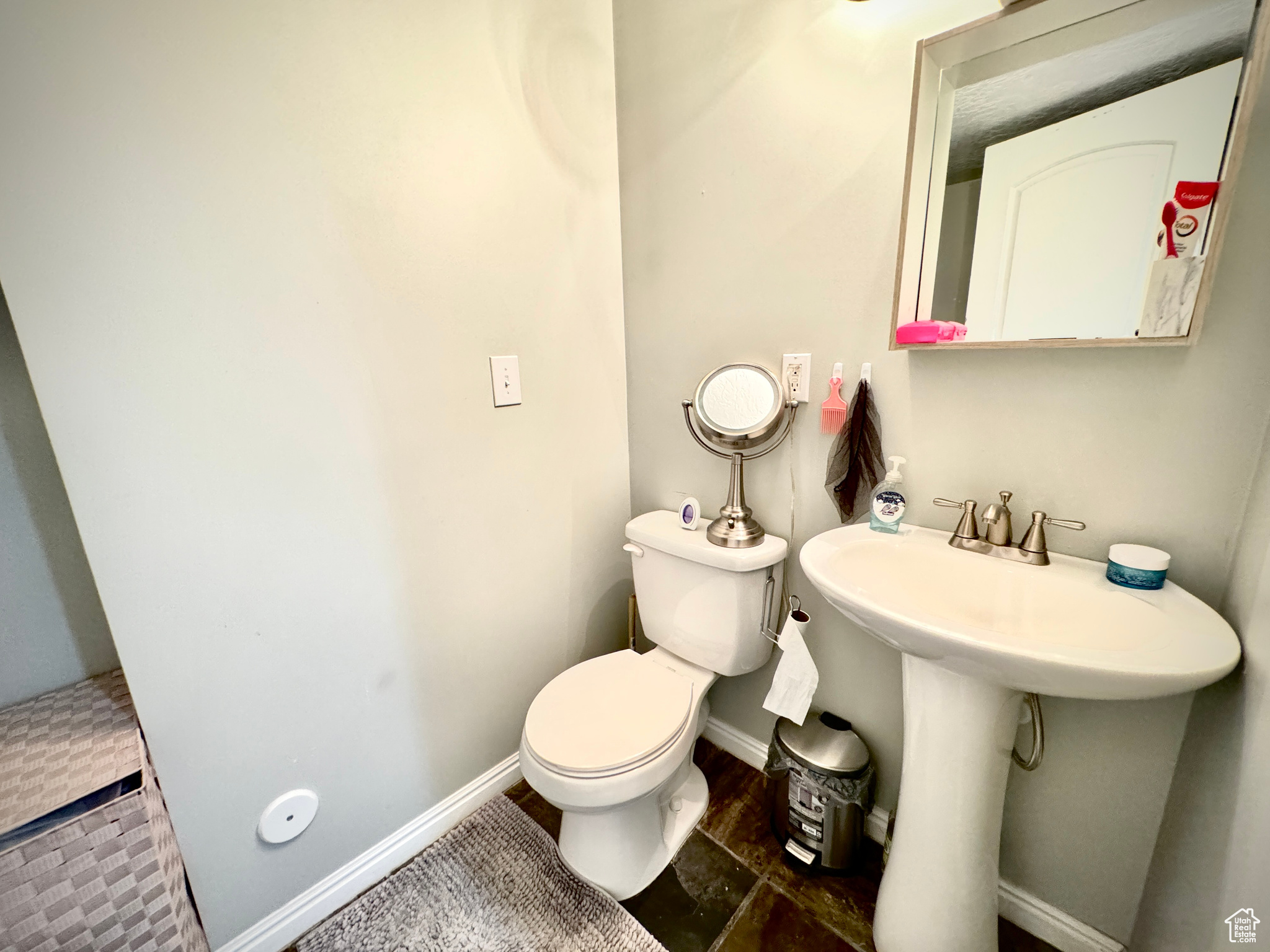 Bathroom with tile floors and toilet