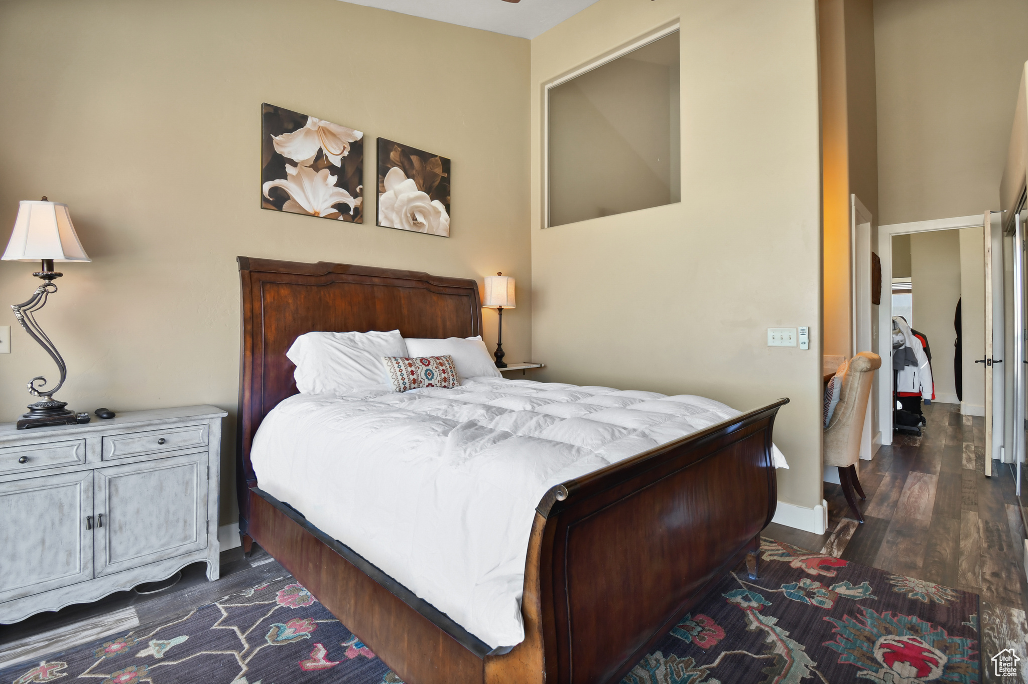 Bedroom featuring dark hardwood / wood-style flooring