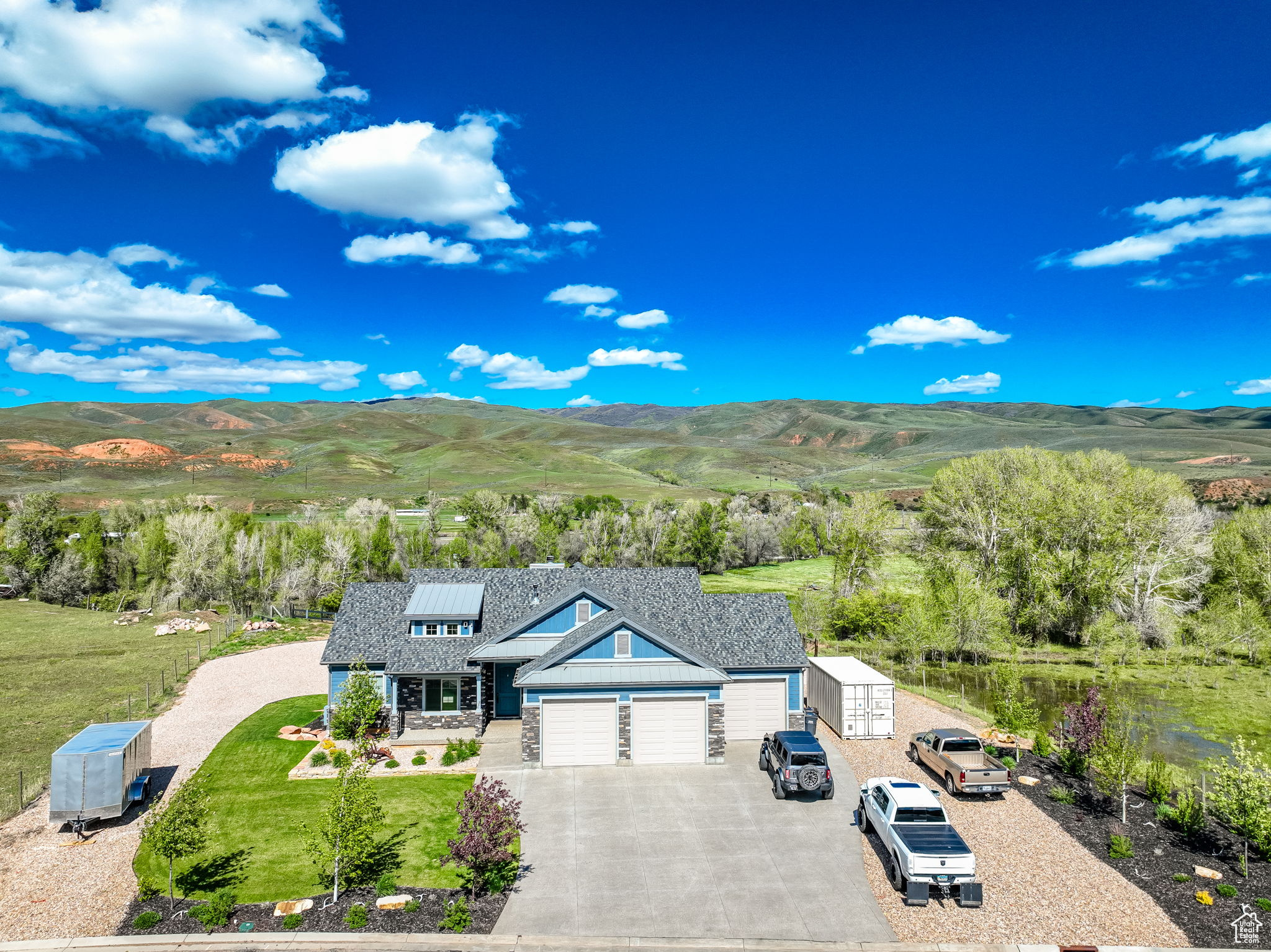 Exterior space featuring a mountain view