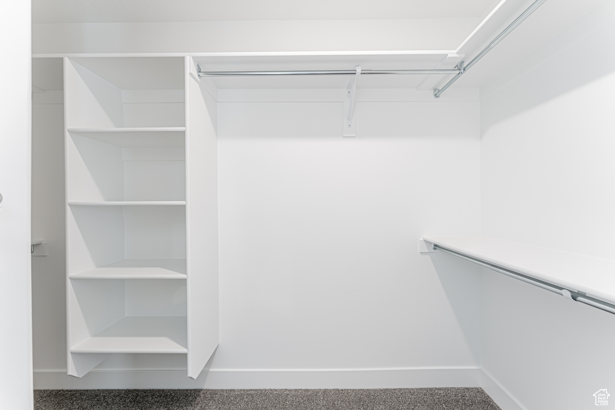 Walk in closet featuring carpet floors