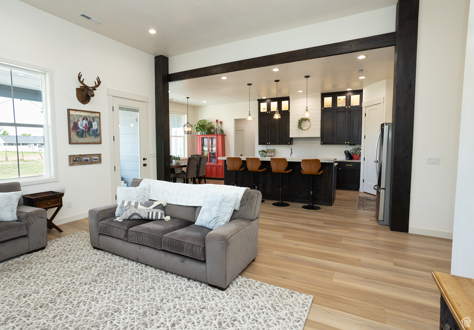 Living room featuring light hardwood / wood-style floors