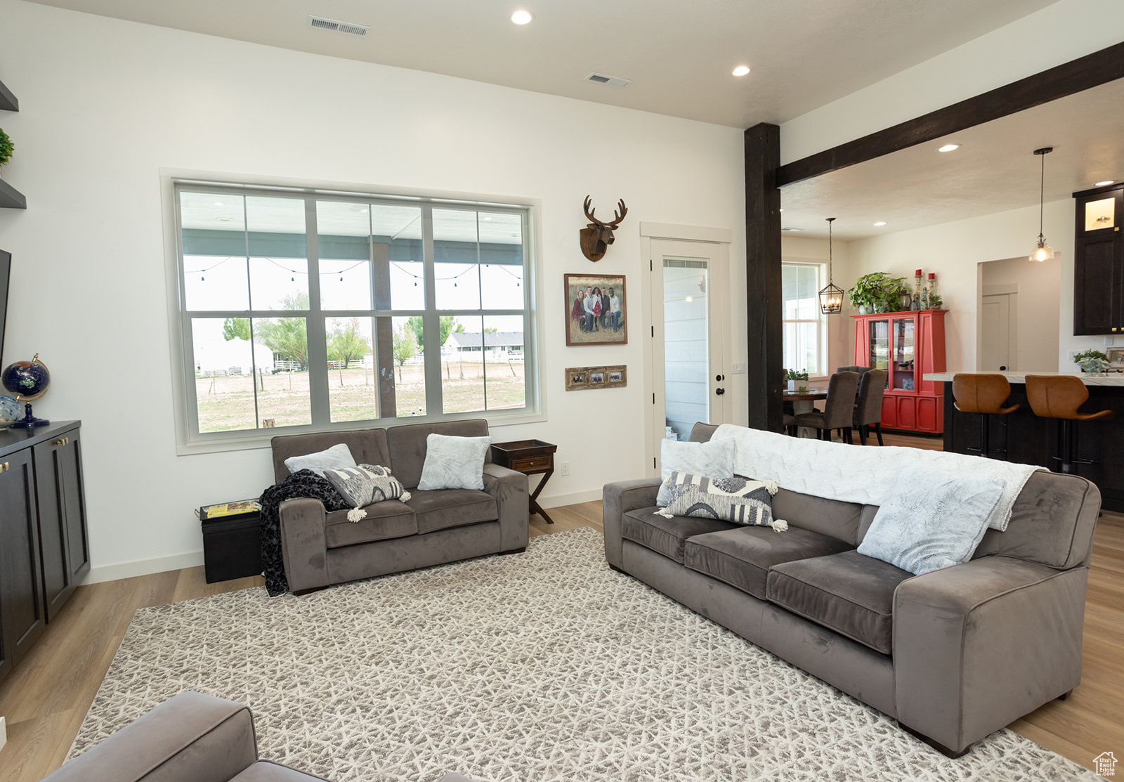 Living room featuring hardwood / wood-style flooring