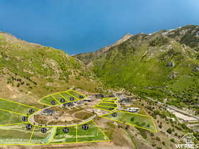 Aerial view featuring a mountain view