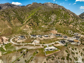 Drone / aerial view with a mountain view