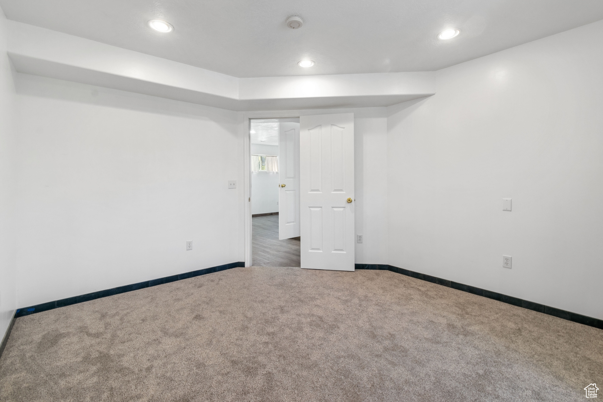 View of carpeted spare room