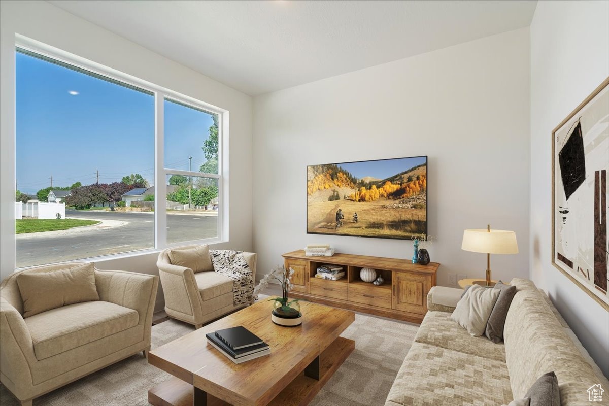 View of carpeted living room