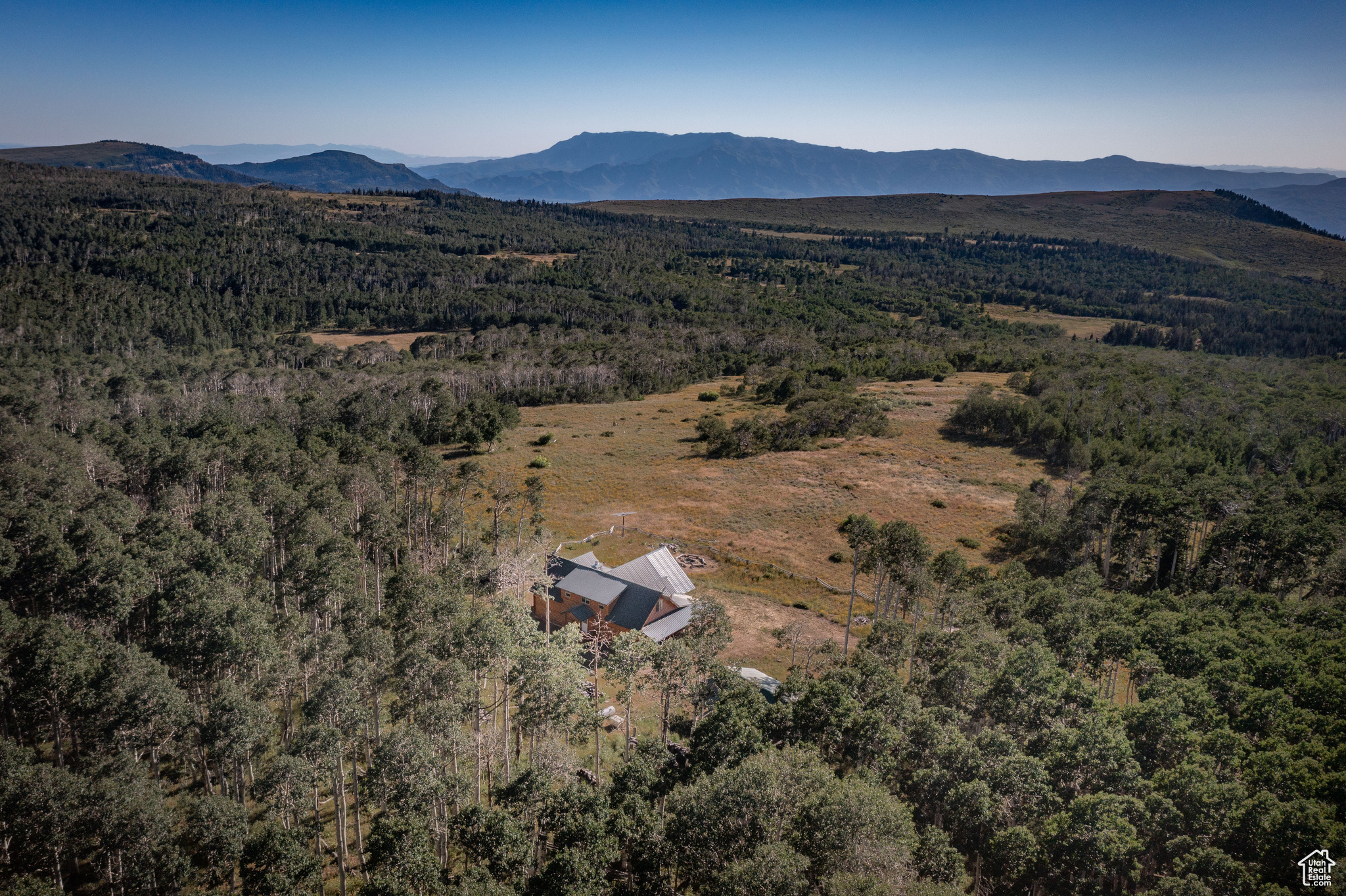 Drone / aerial view with a mountain view