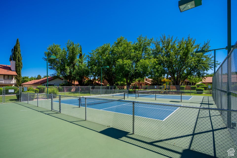 View of tennis court