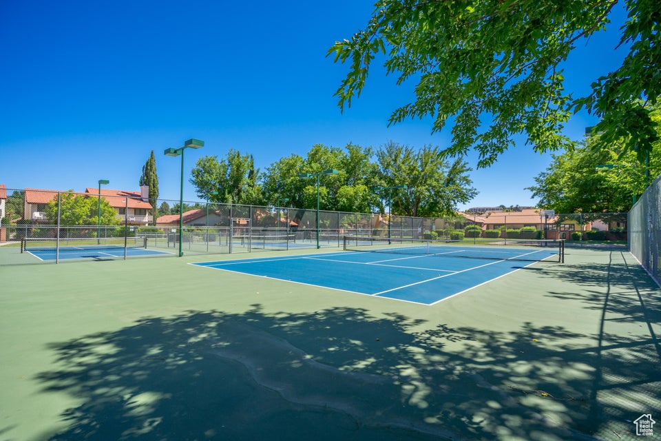 View of tennis court