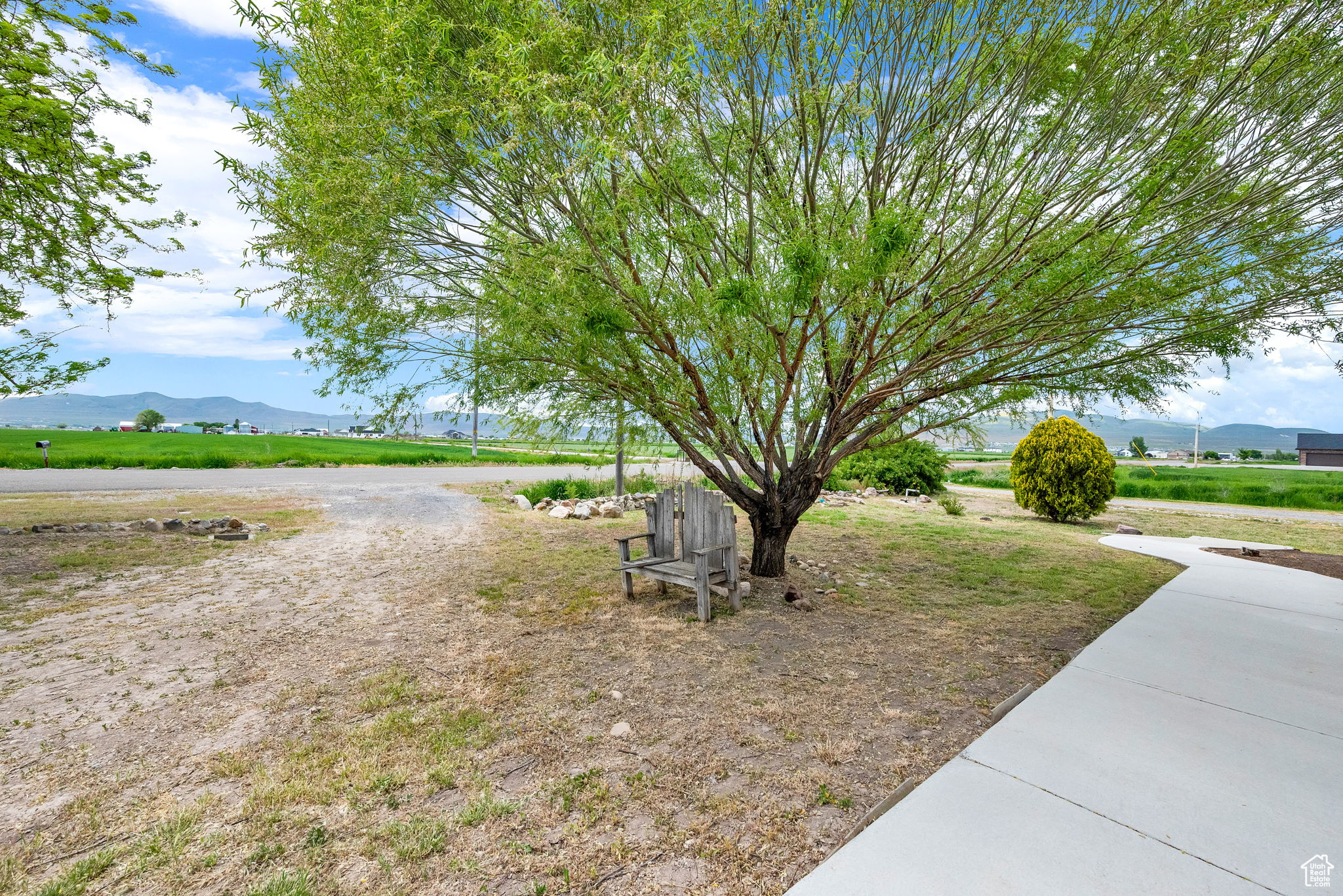 Exterior space featuring a mountain view