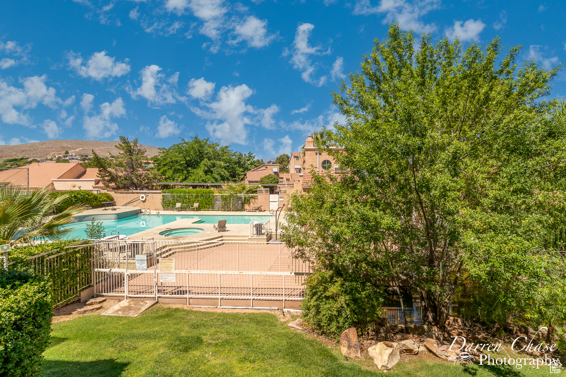 Pool view from the primary bedroom patio