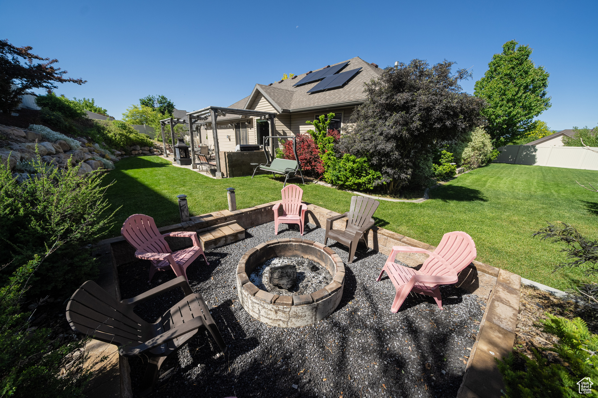 View of patio / terrace featuring a fire pit