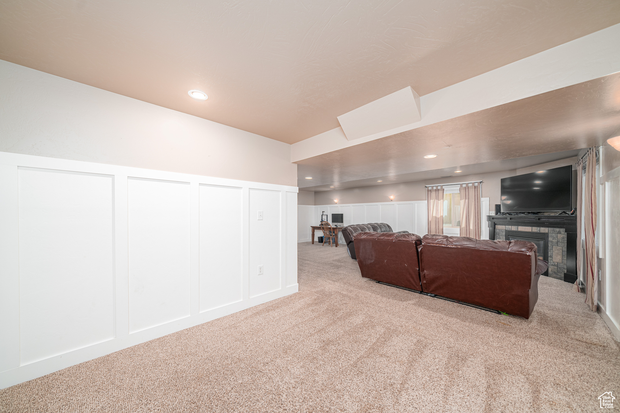 View of carpeted living room