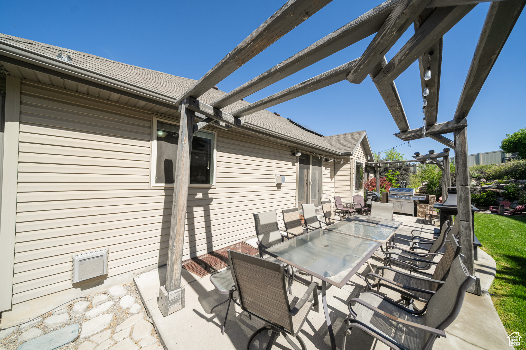 View of patio / terrace with a pergola