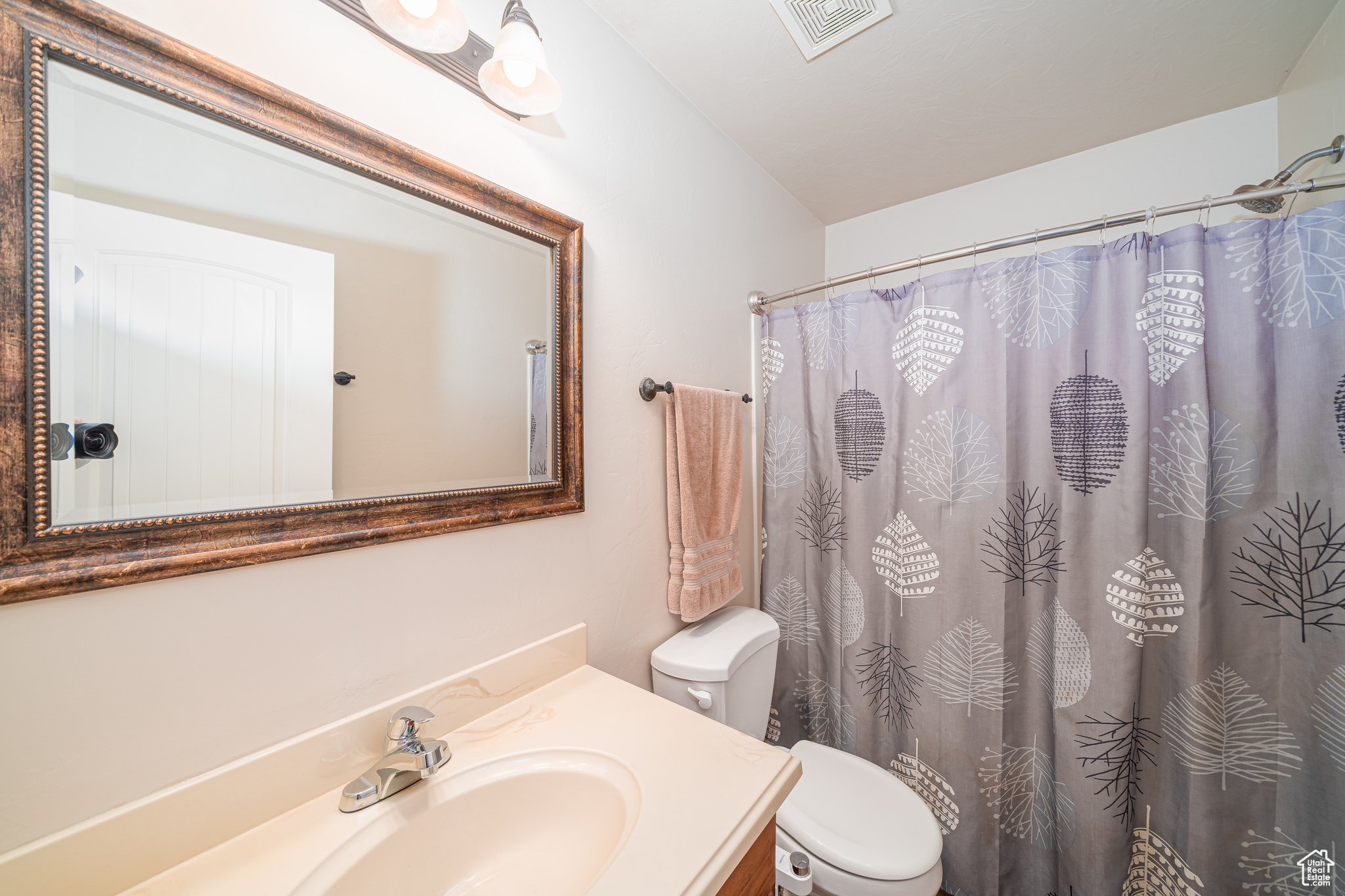 Bathroom with vanity and toilet