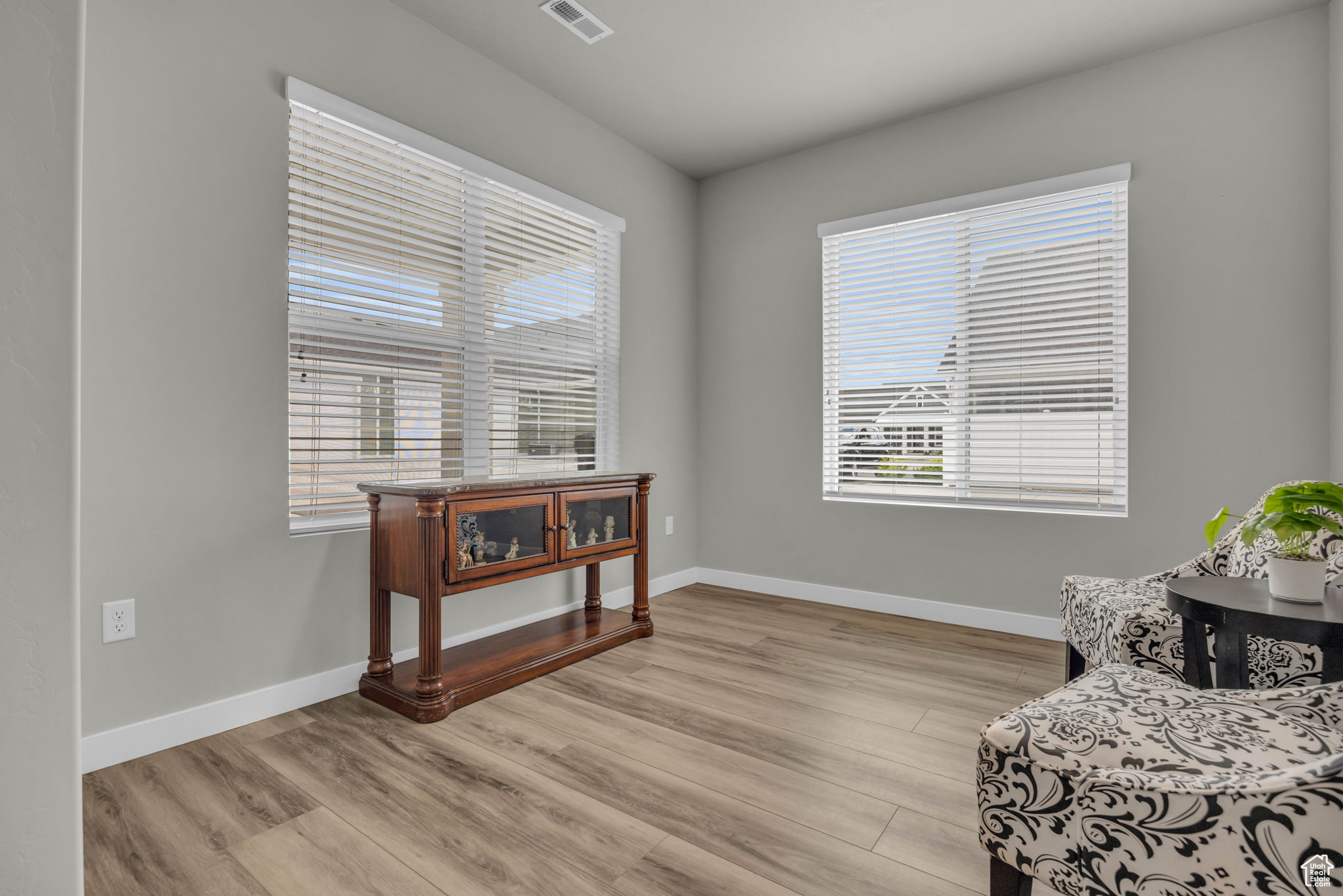 Living area featuring light hardwood / wood-style floors